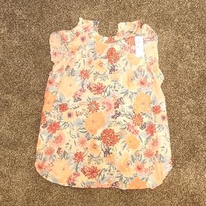 NWT Ann Taylor Loft Floral Ruffled Sleeveless Top Sz Small